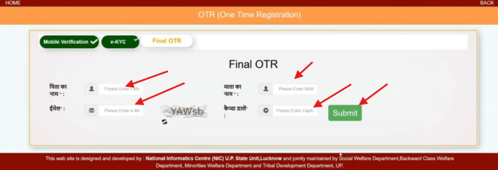 up scholarship otr registration kaise kare